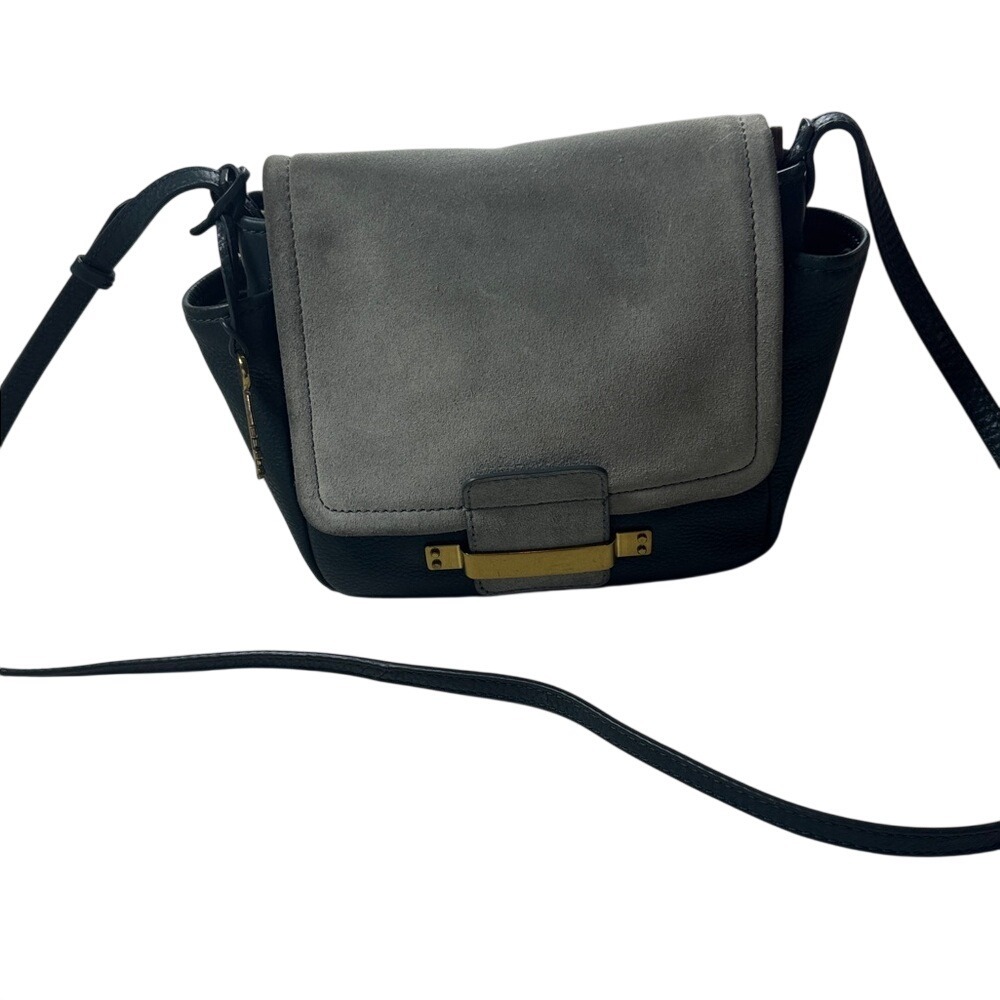 Fossil Kinley Small Crossbody Bag Teal Green Leather Grey Suede ZB7249